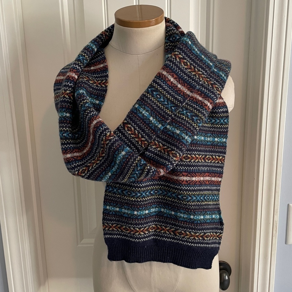 H&M Multicolor Stripe WOOL Sweater Scarf Classic‎ Retro Vibes